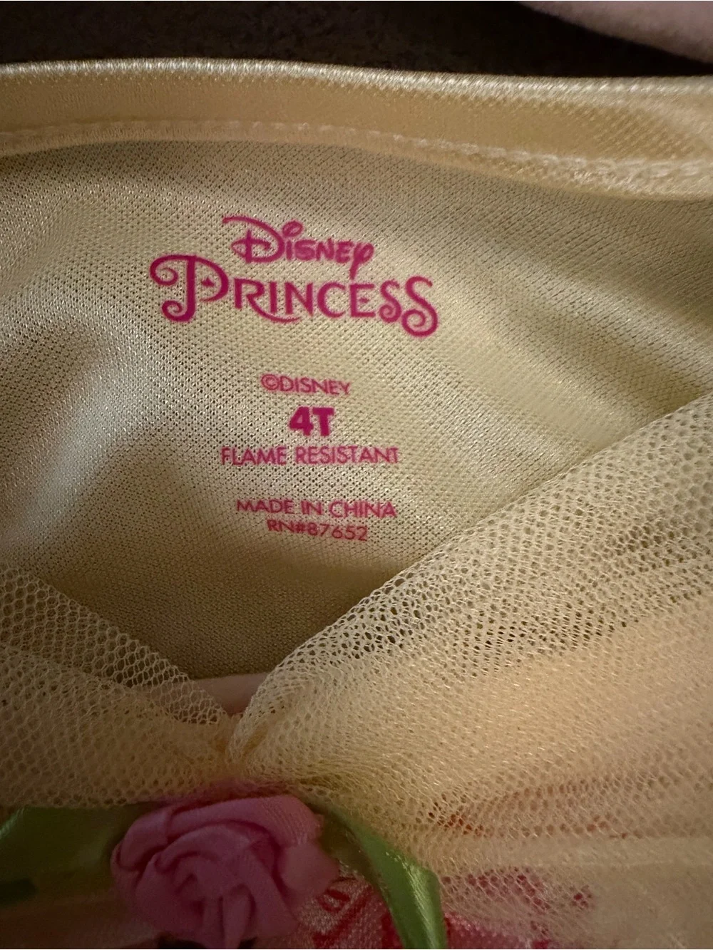 Disney Princess Yellow Dress with Pink Accents new w tags